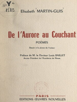 cover image of De l'aurore au couchant